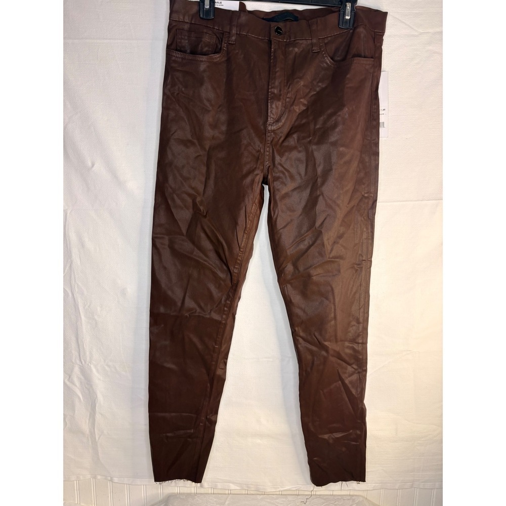 NWT oe's Jeans The Charlie High Rise Skinny Ankle Coated Brown Pants Size 33 NEW